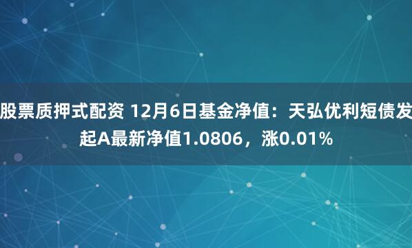 股票质押式配资 12月6日基金净值：天弘优利短债发起A最新净值1.0806，涨0.01%