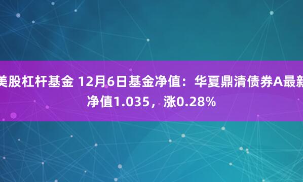 美股杠杆基金 12月6日基金净值：华夏鼎清债券A最新净值1.035，涨0.28%