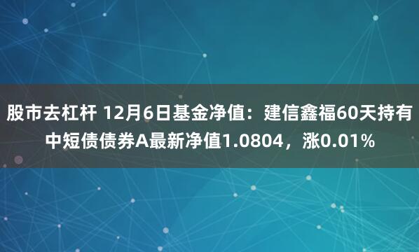 股市去杠杆 12月6日基金净值：建信鑫福60天持有中短债债券A最新净值1.0804，涨0.01%