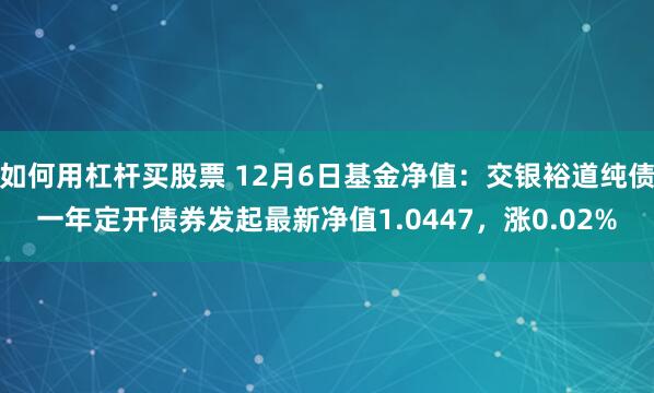 如何用杠杆买股票 12月6日基金净值：交银裕道纯债一年定开债券发起最新净值1.0447，涨0.02%