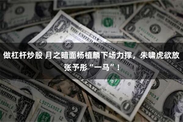 做杠杆炒股 月之暗面杨植麟下场力撑，朱啸虎欲放张予彤“一马”！