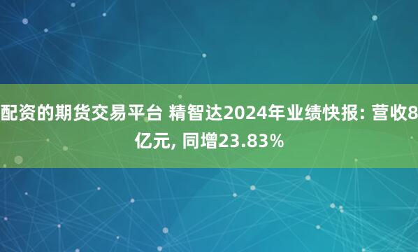 配资的期货交易平台 精智达2024年业绩快报: 营收8亿元, 同增23.83%