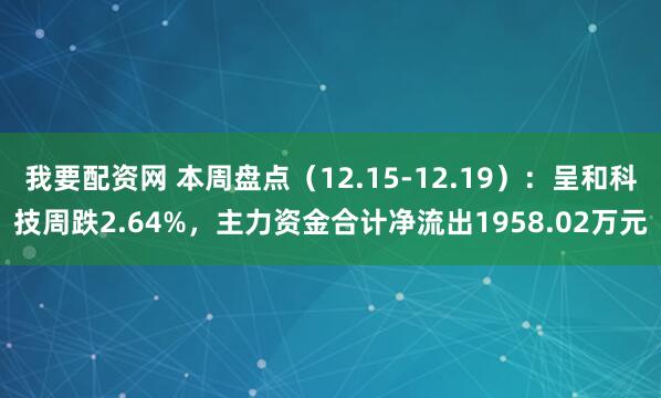 我要配资网 本周盘点（12.15-12.19）：呈和科技周跌2.64%，主力资金合计净流出1958.02万元